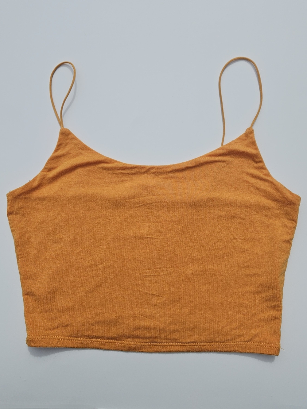 Garage Lightweight Orange Spaghetti Strap Cropped Tank Top